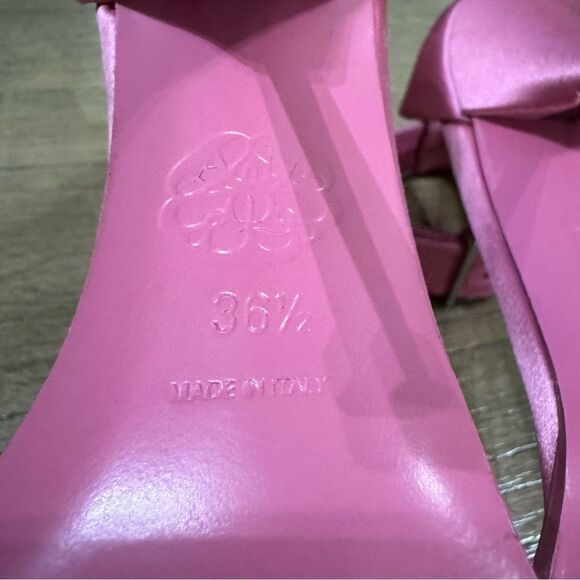 Alexander McQueen Stiletto Sandal Heels Pink Calf Leather Satin US 6.5 / 36.5 - Picture 9 of 16